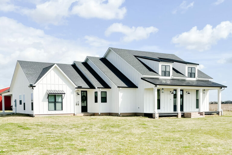 white modern farmhouse exterior - Louisiana